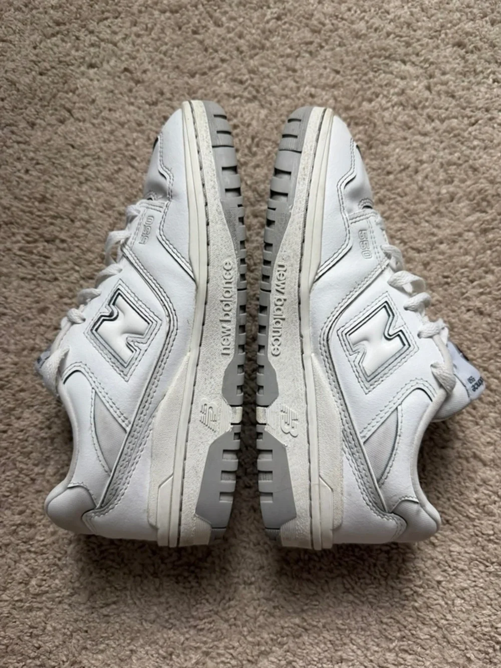New Balance 550 White Grey Low Sneakers Boys Size 6.5 Y Womens 8 GSB550PB
